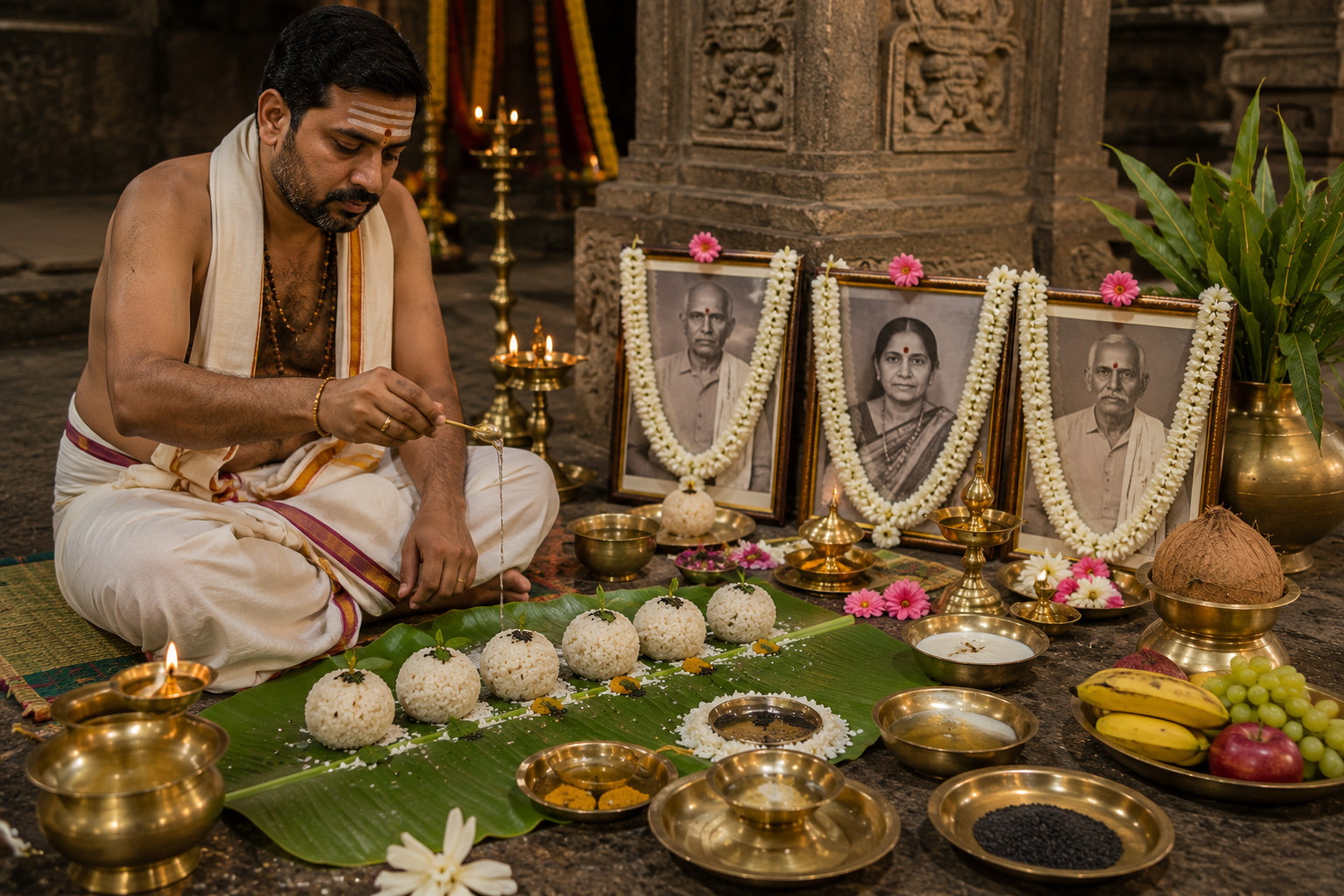 Sacred Hiranya Shraddham Pooja ritual