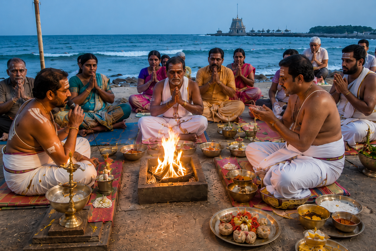 Ganga Pooja ritual at Rameswaram