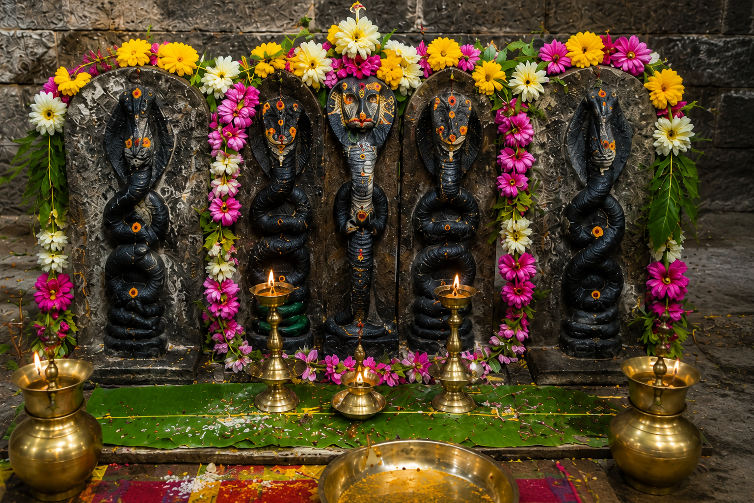 Sarpa Shanthi Pooja arrangements and offerings